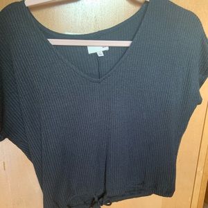 SO pleated black crop top.